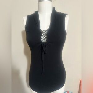 Earthbound trading co goth punk burner hippie rave slit hooded top